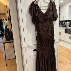 Elegant Brown Evening Dress